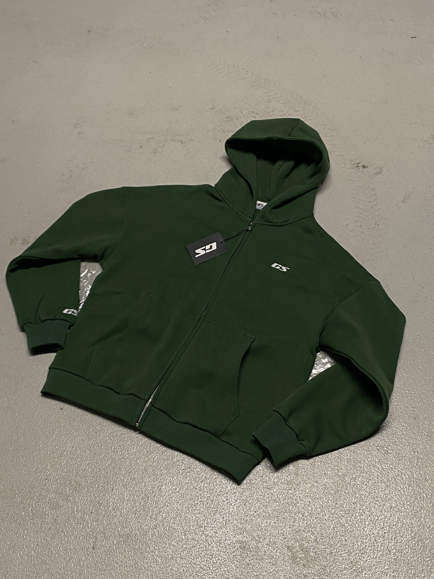 DARK GREEN ZIPPER